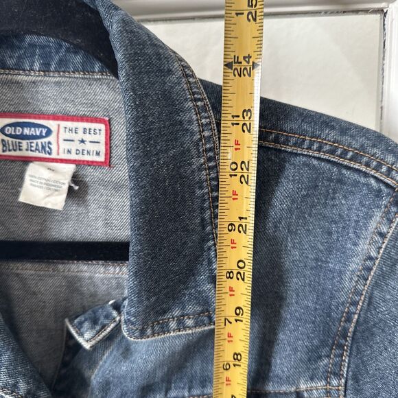 Old Navy Jean Jacket Womens Medium Dark Wash Blue Denim - Picture 10 of 13